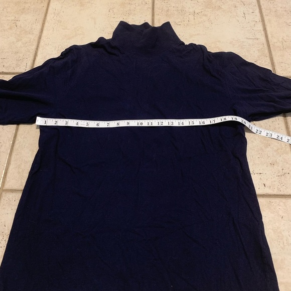 Vintage Navy Blue Turtleneck Long Sleeve Top XL/TG - Picture 3 of 5